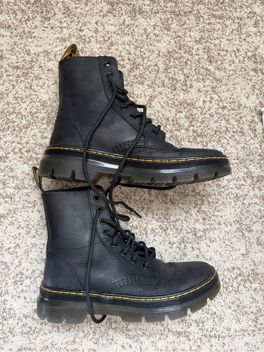Dr. Martens Black Leather Lace-Up Combat Boots